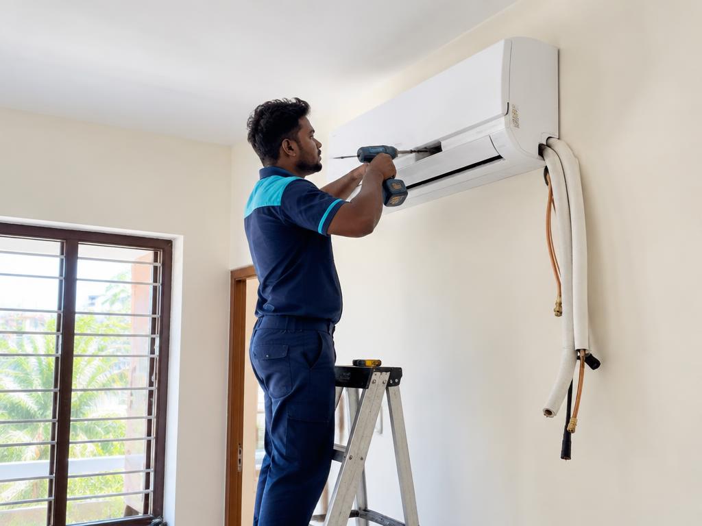 AC installation by an appliance technician