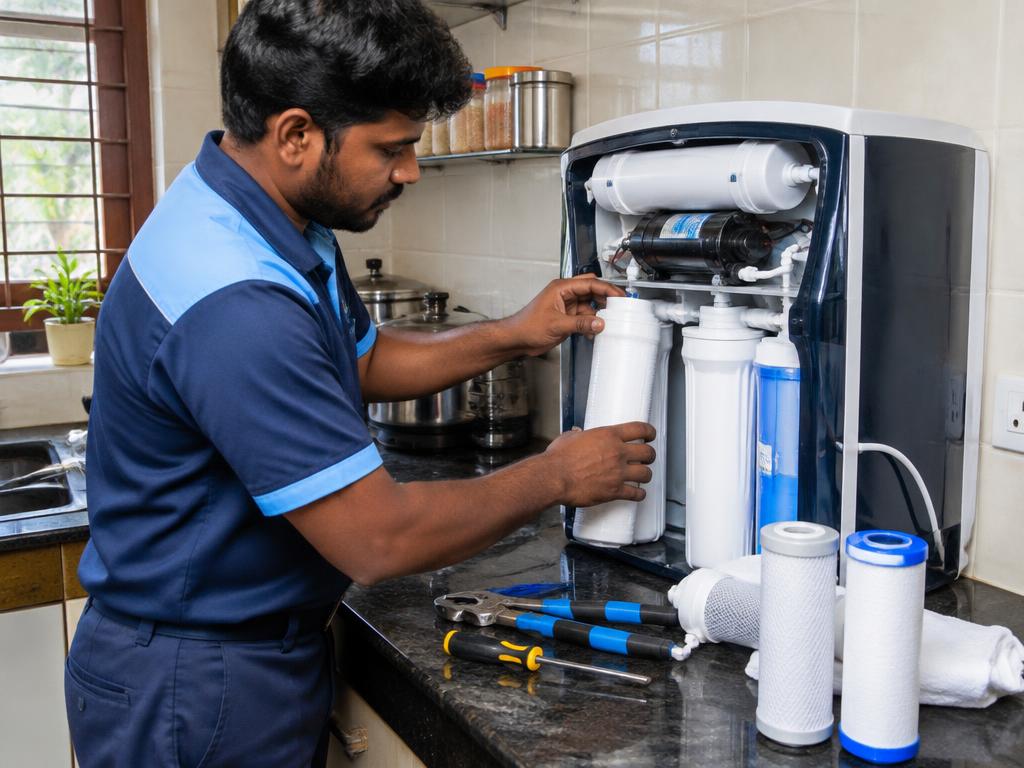 RO filter replacement by an appliance technician