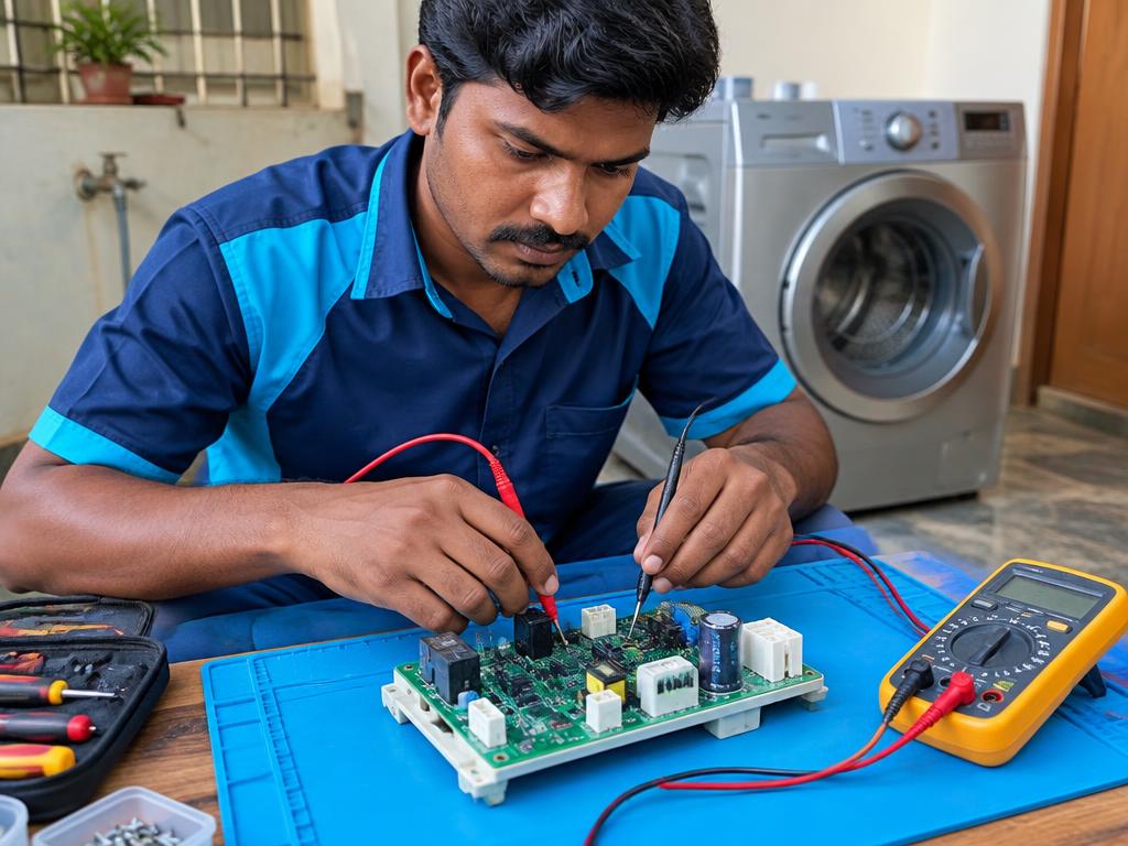 Washing machine PCB service by an appliance technician